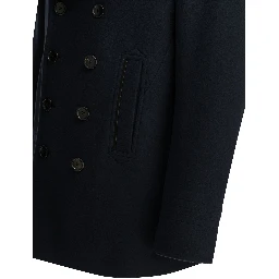 Short wool felt coat