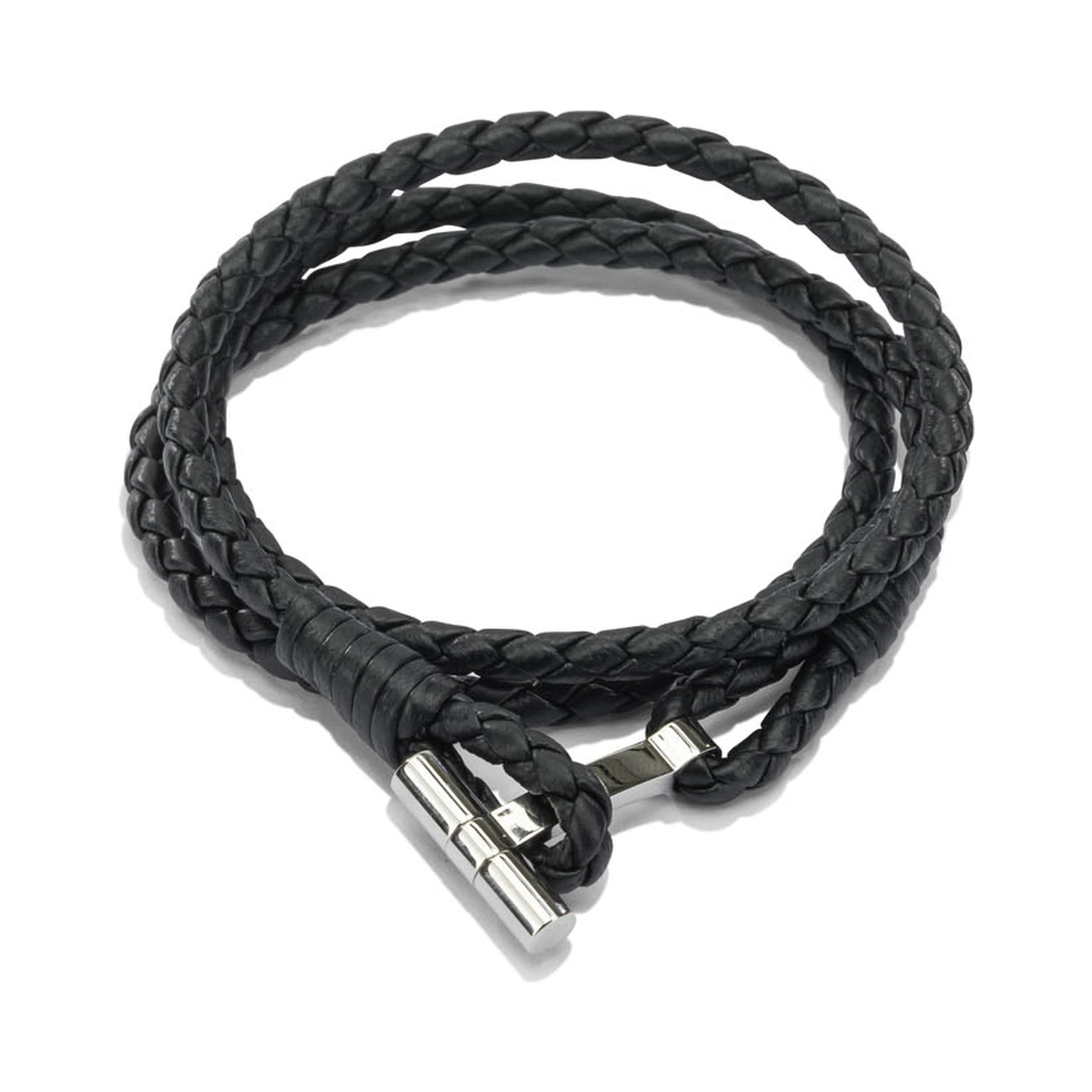Braided leather bracelet