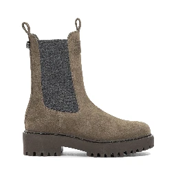 Suede pull-on ankle boots