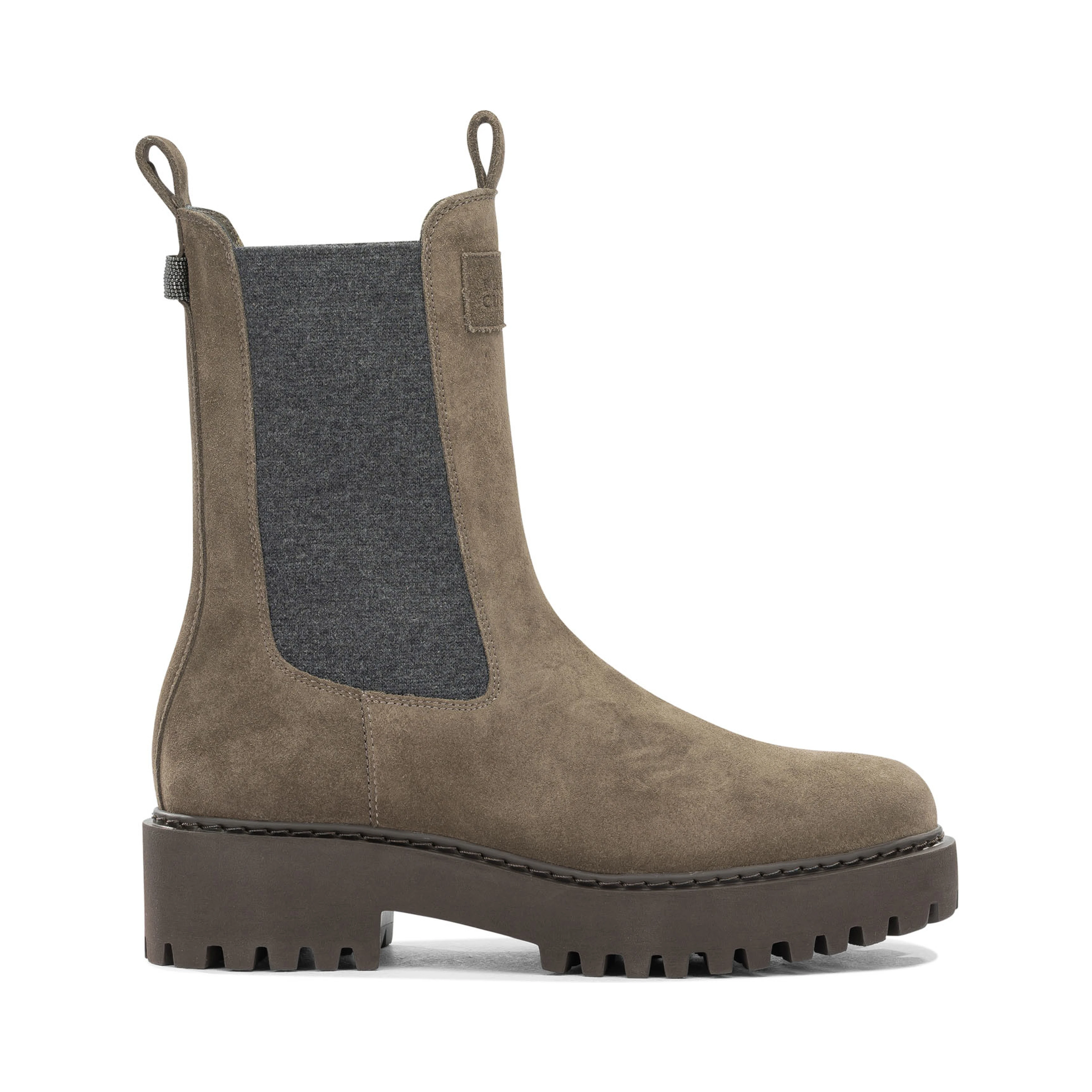 Suede pull-on ankle boots