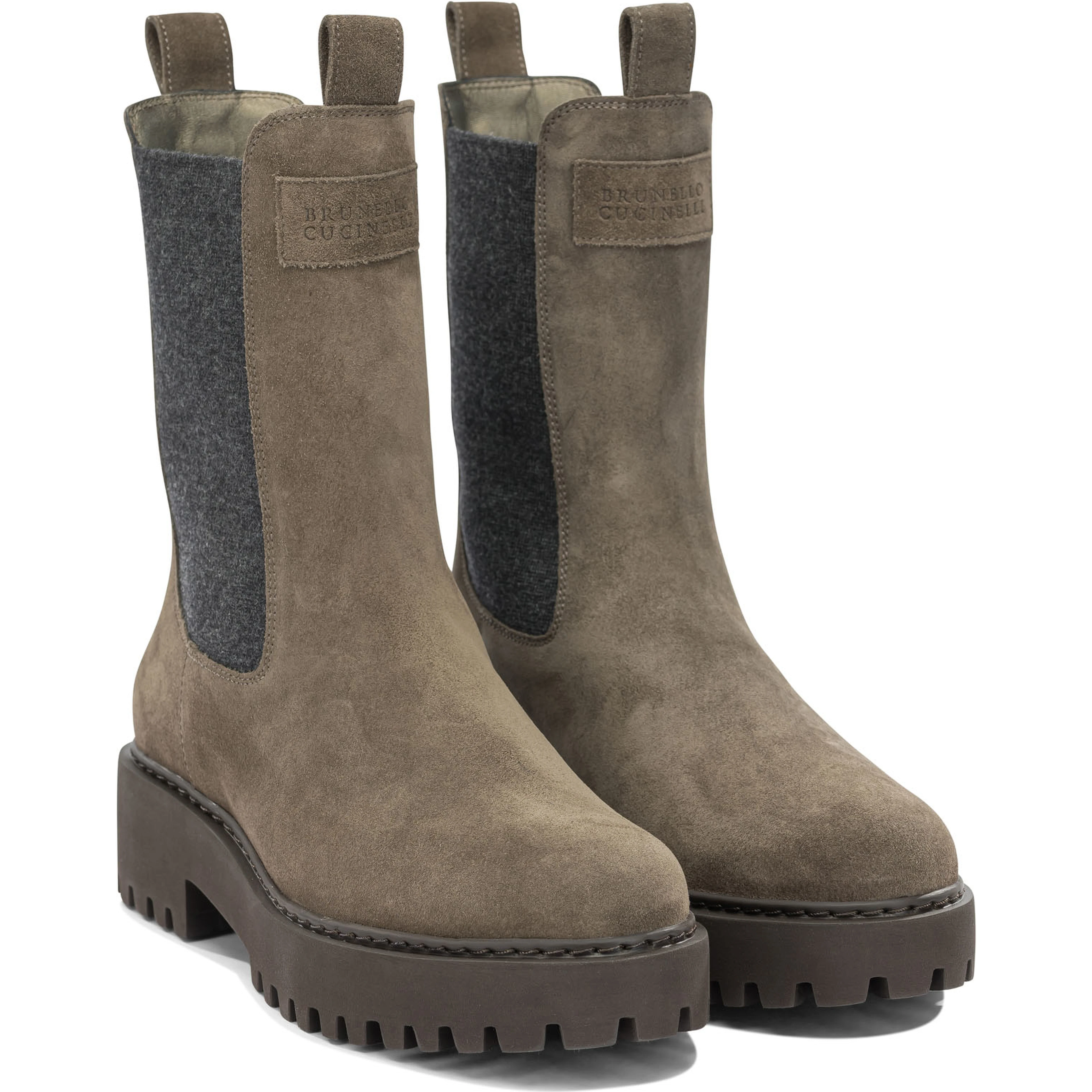 Suede pull-on ankle boots