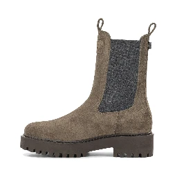 Suede pull-on ankle boots