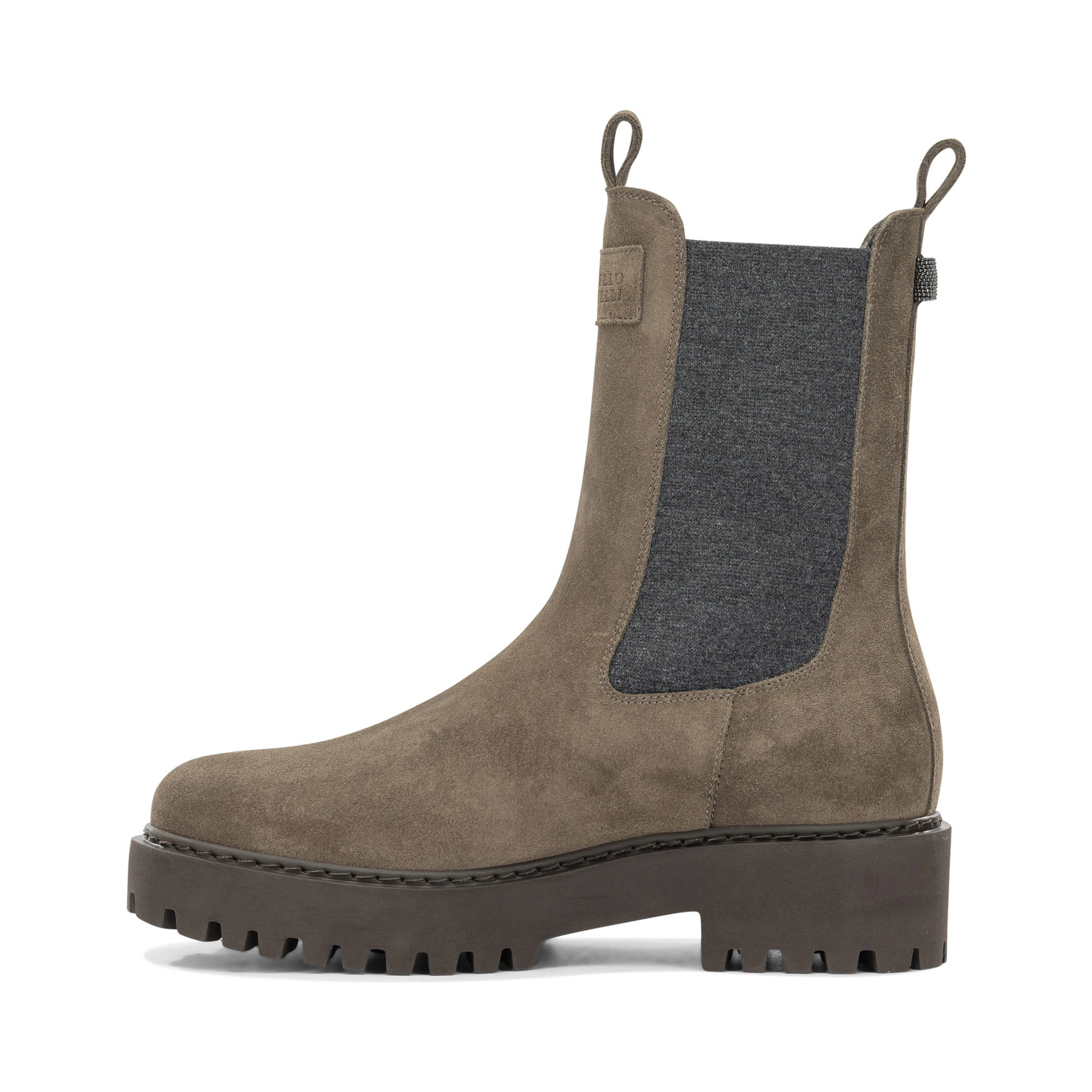 Suede pull-on ankle boots
