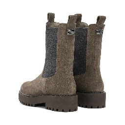 Suede pull-on ankle boots