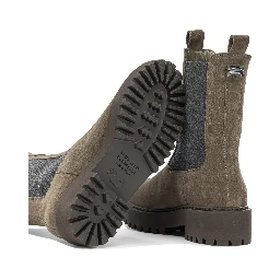 Suede pull-on ankle boots