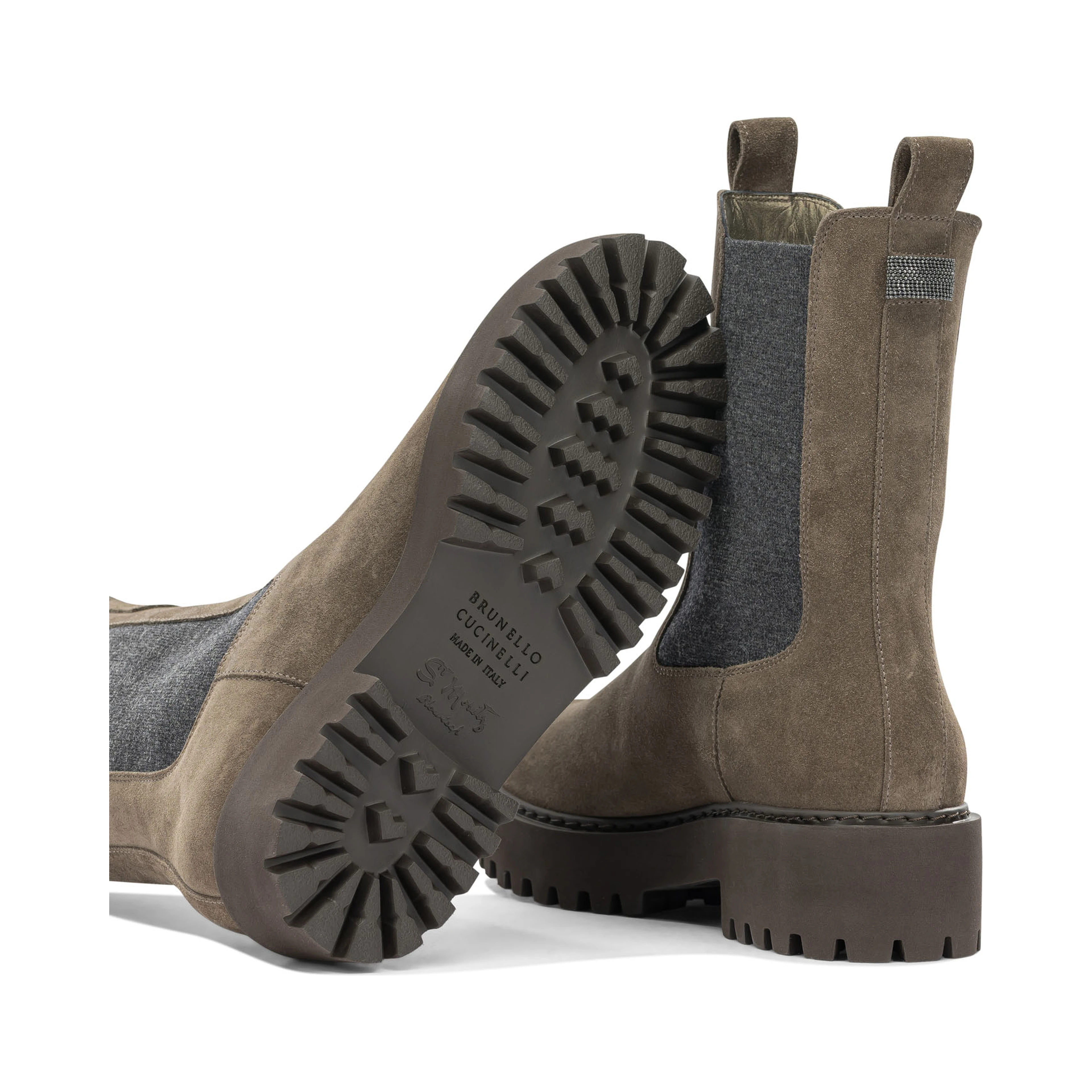 Suede pull-on ankle boots