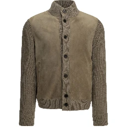 Cashmere and suede overshirt jacket