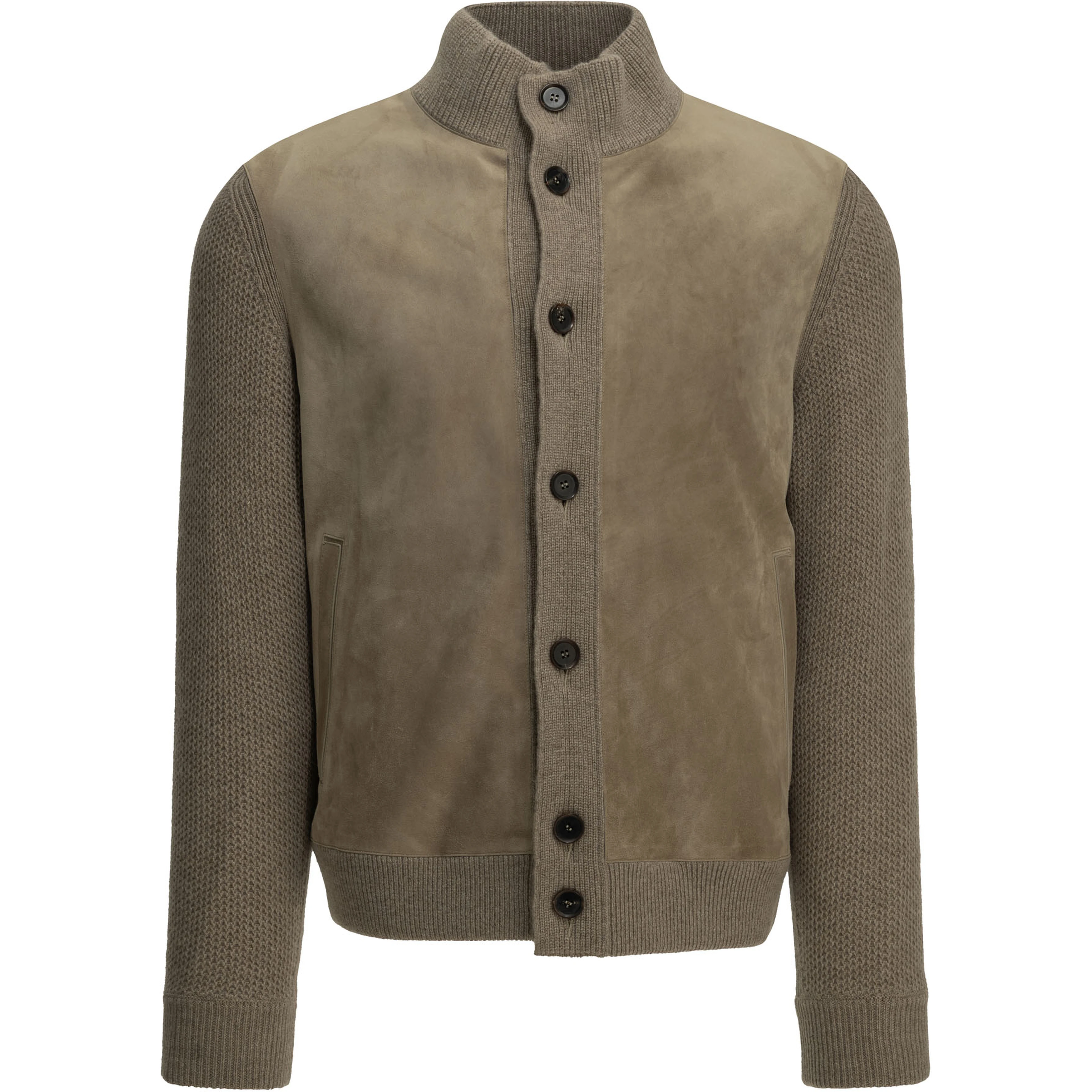 Cashmere and suede overshirt jacket