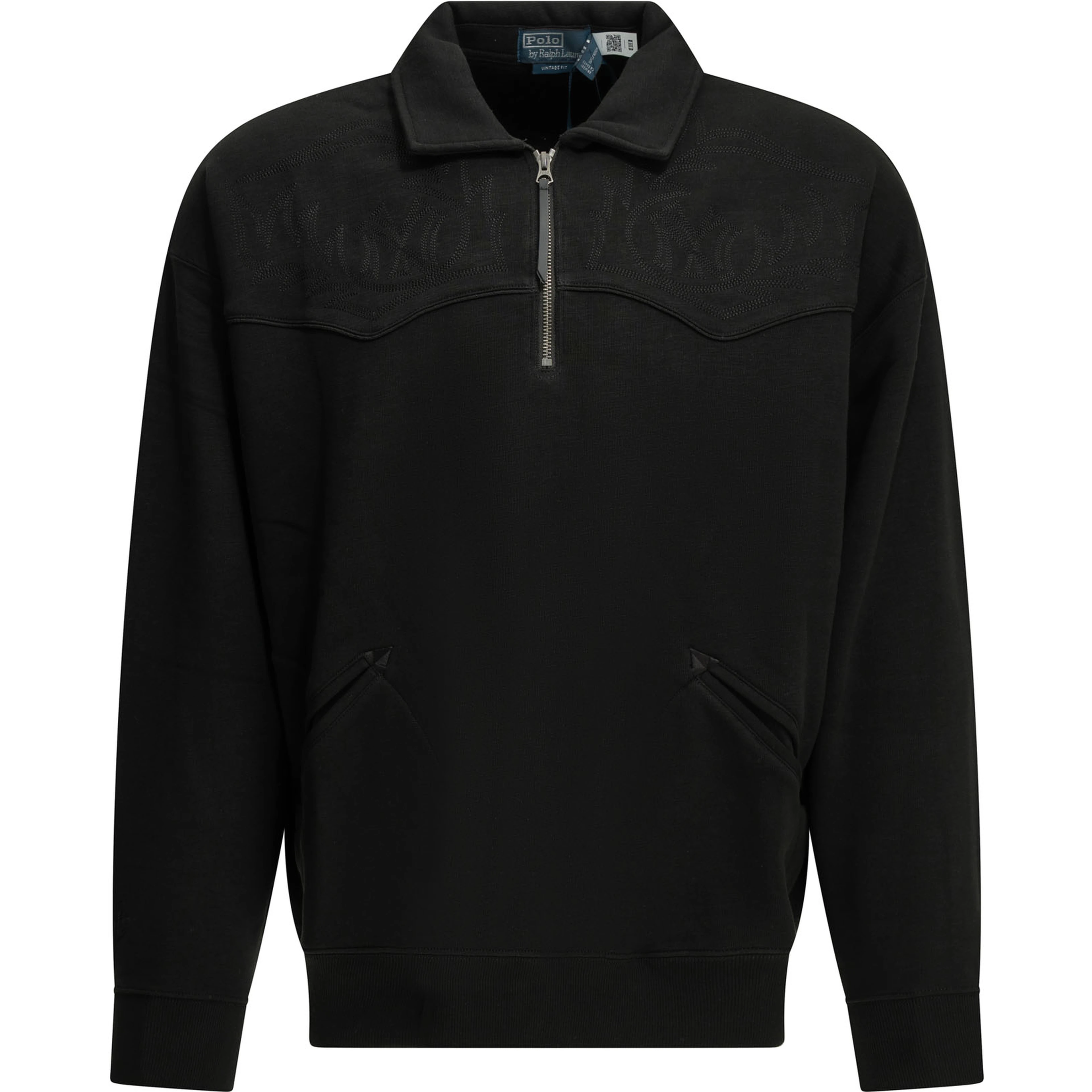 "MLB" Polo-Collar Sweatshirt