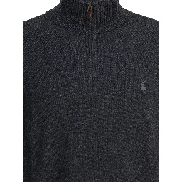 Sweater with a half-zip and logo