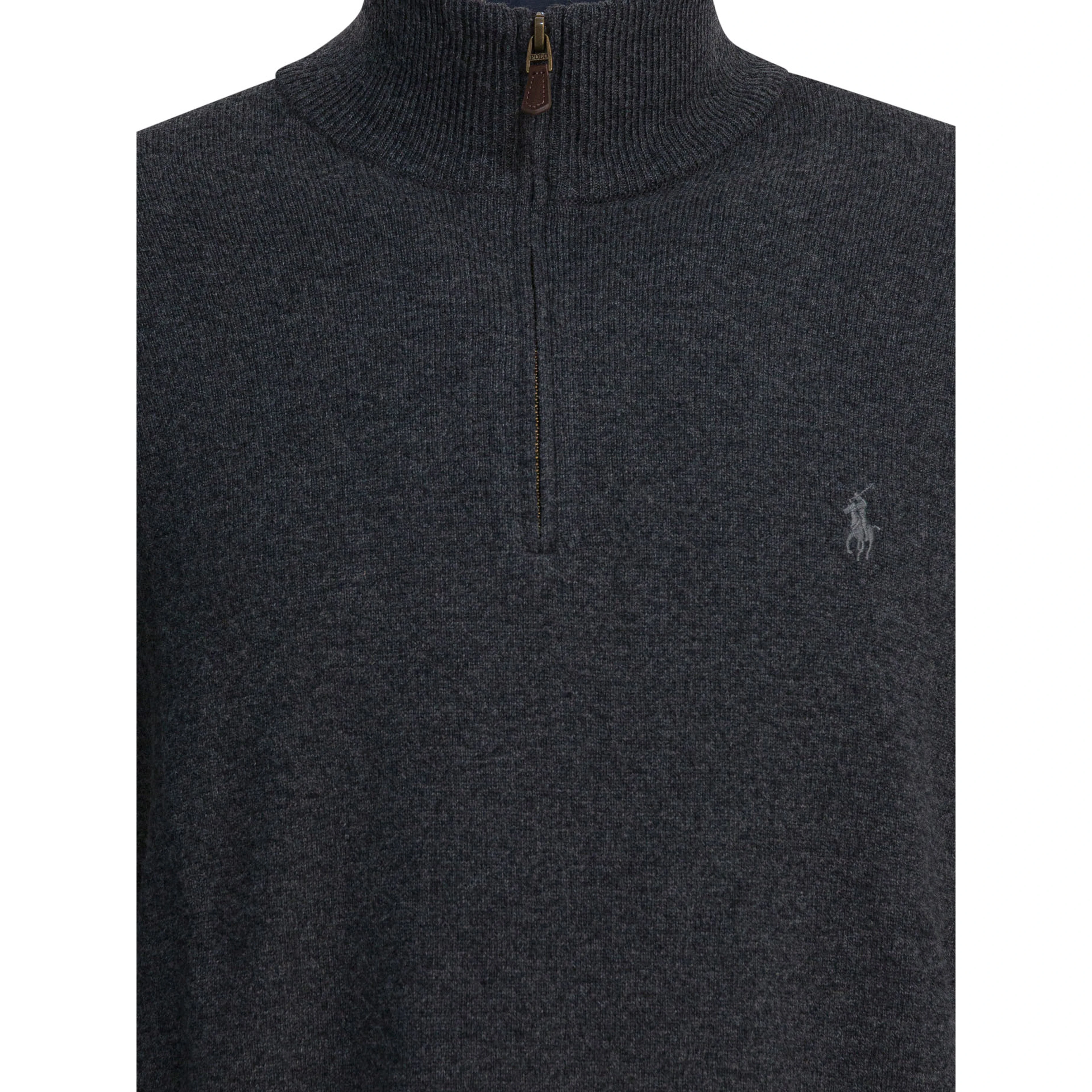Sweater with a half-zip and logo