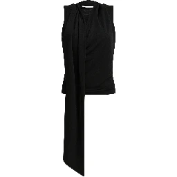 Sleeveless top with lavalliere