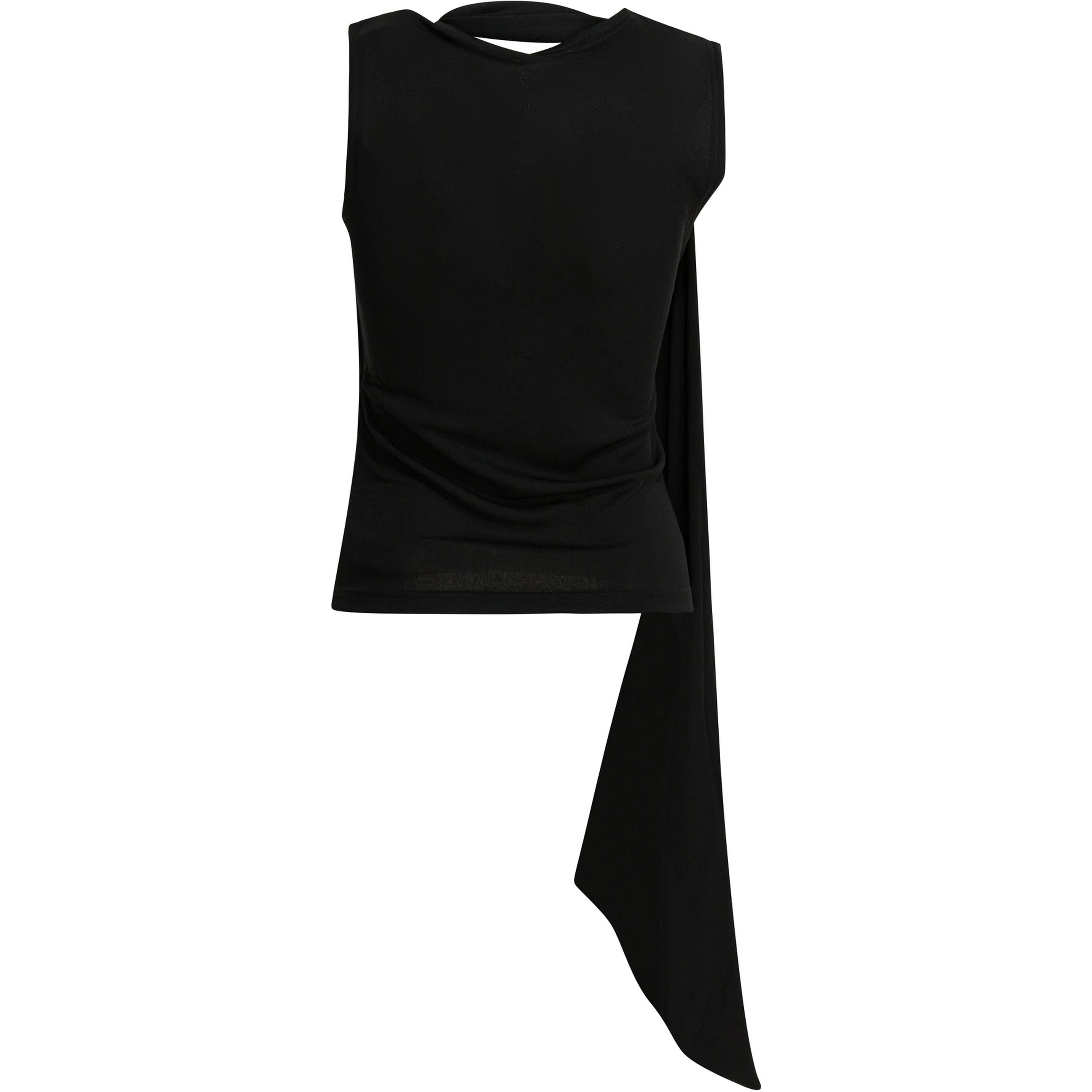 Sleeveless top with lavalliere