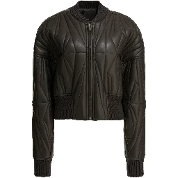 "Geocamo Cropped" leather jacket x Moncler