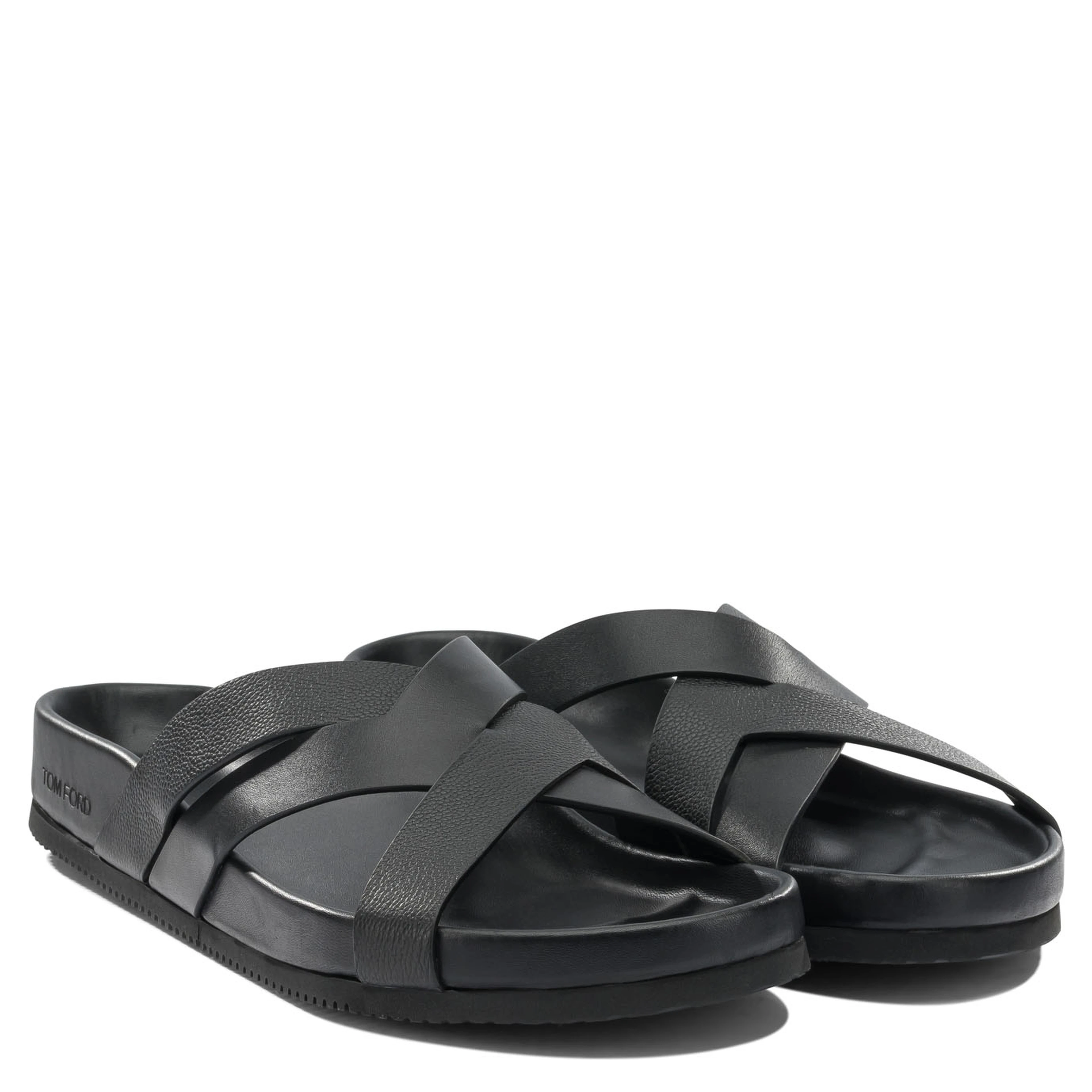 Braided leather slides