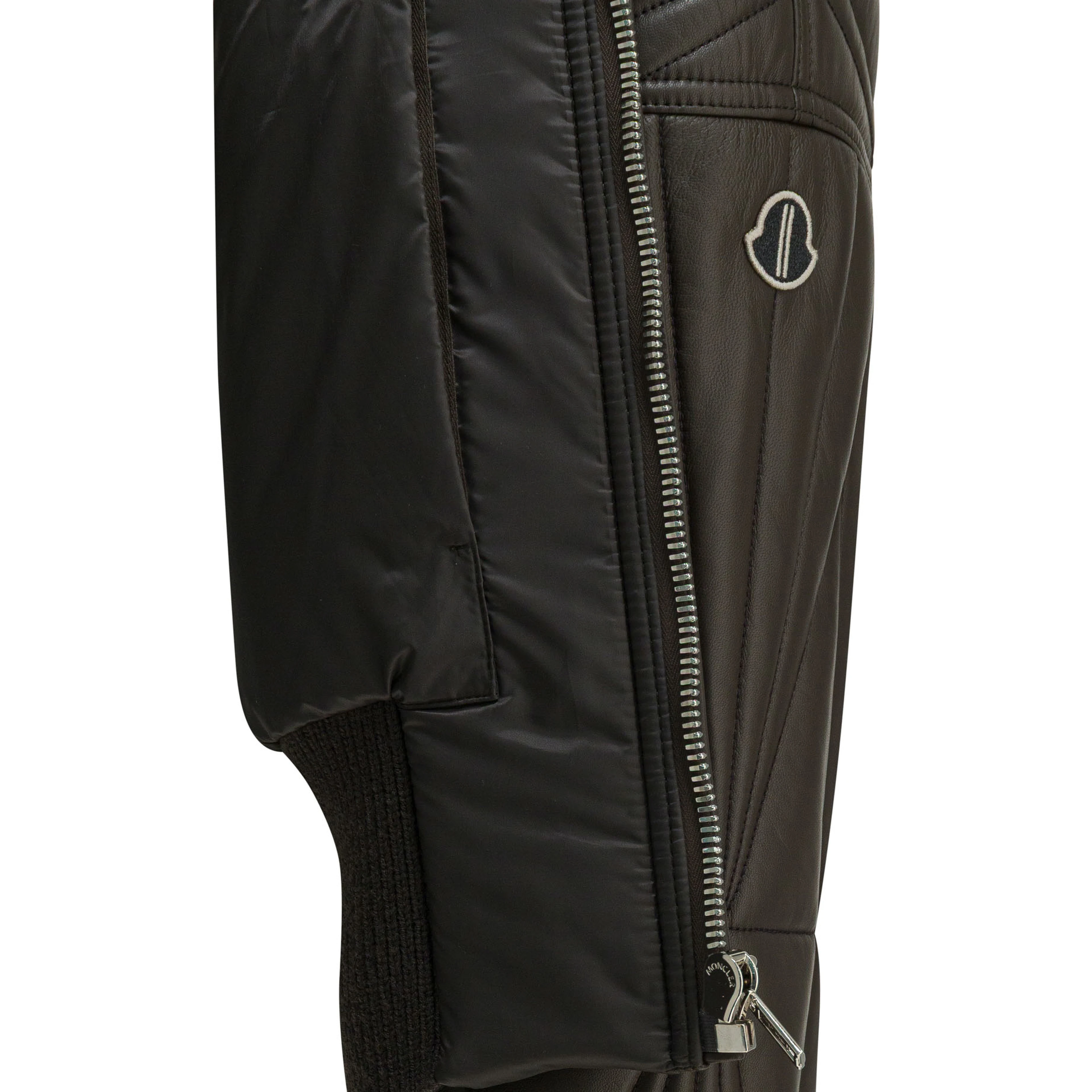 "Geocamo Cropped" leather jacket x Moncler