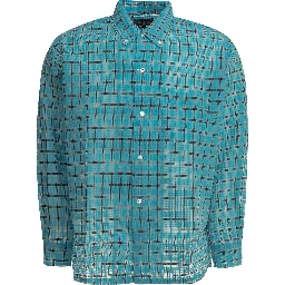 "Open BD Nylon Airy Plaid" Casual Shirt