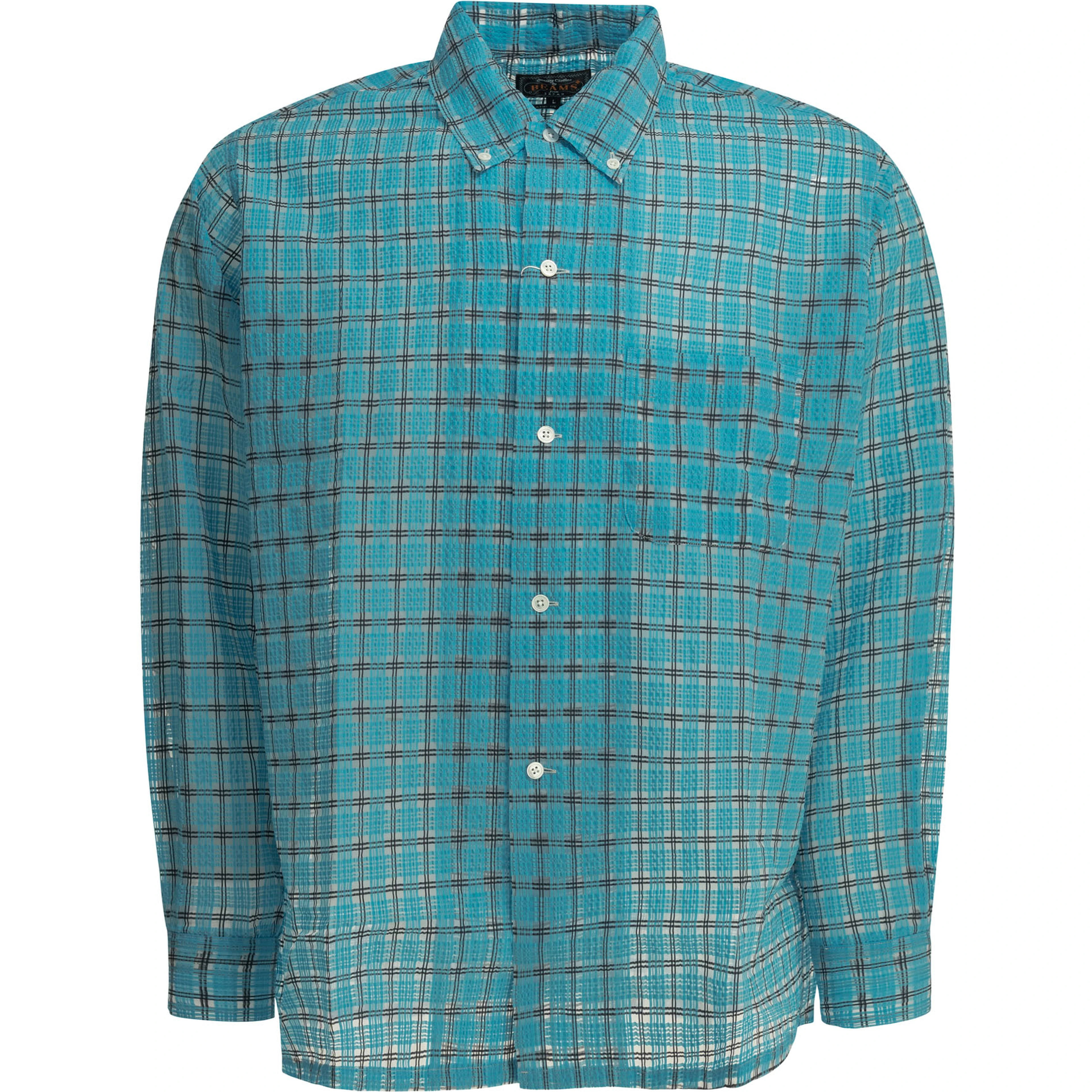 "Open BD Nylon Airy Plaid" Casual Shirt