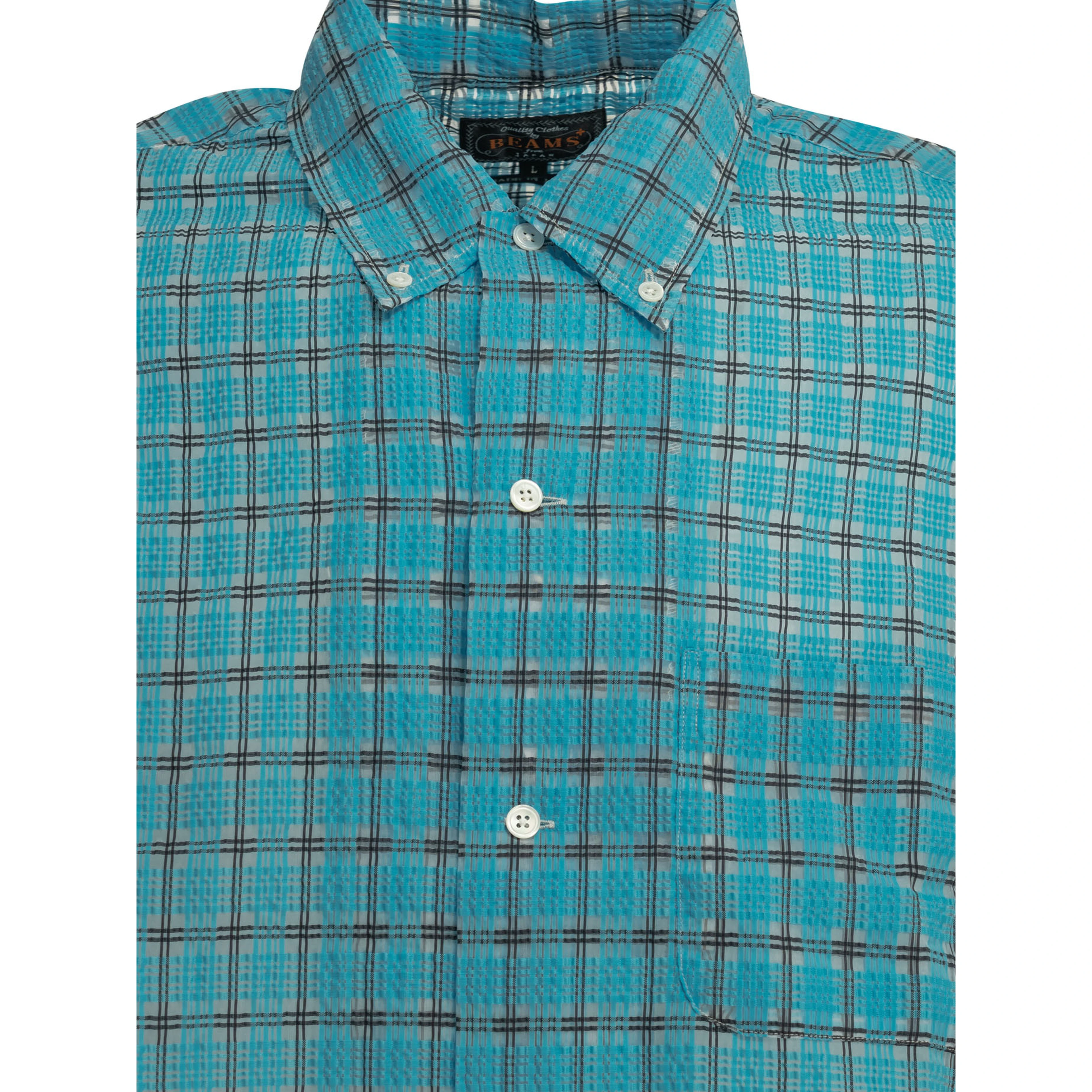 "Open BD Nylon Airy Plaid" Casual Shirt