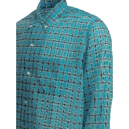 "Open BD Nylon Airy Plaid" Casual Shirt