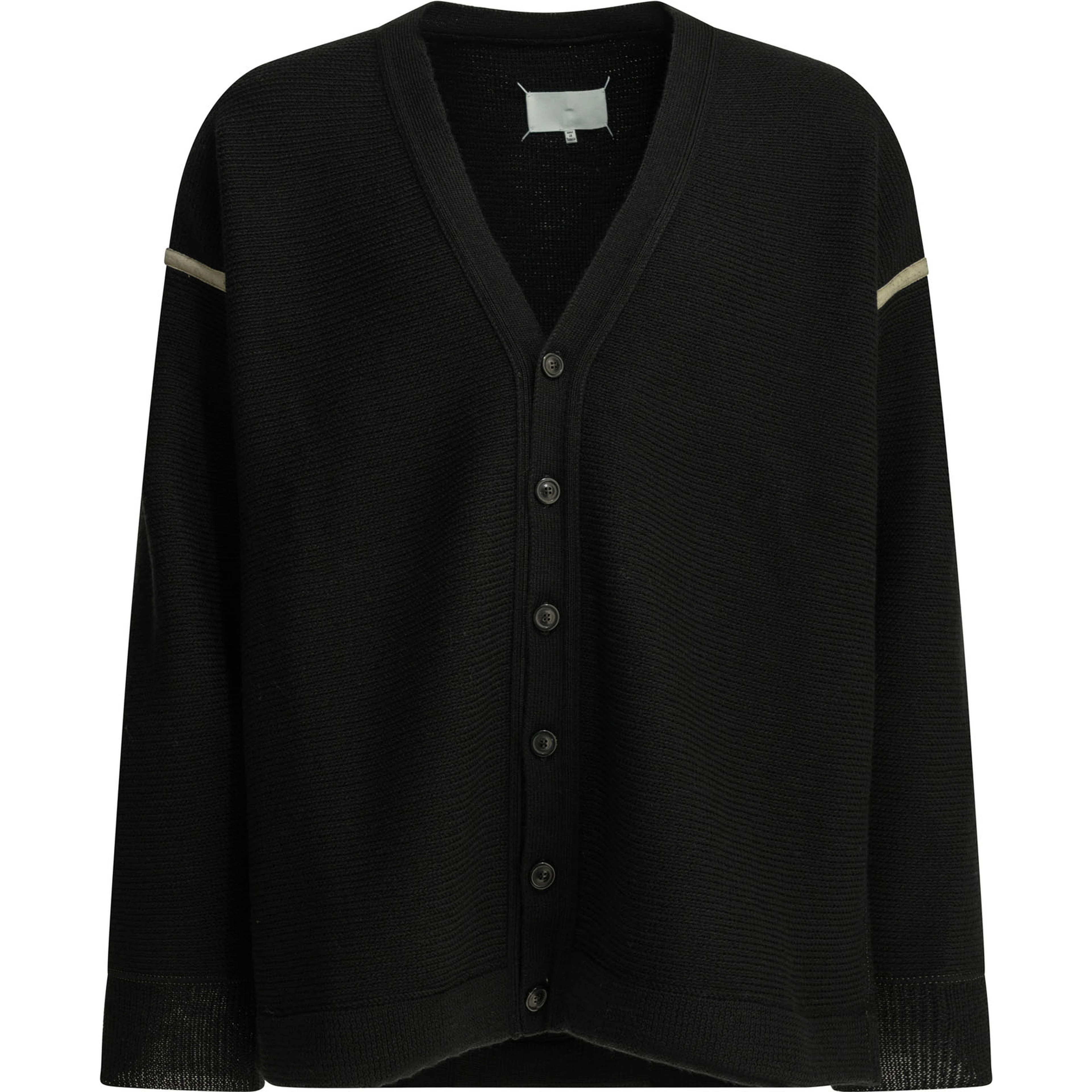 Wool cardigan with patches