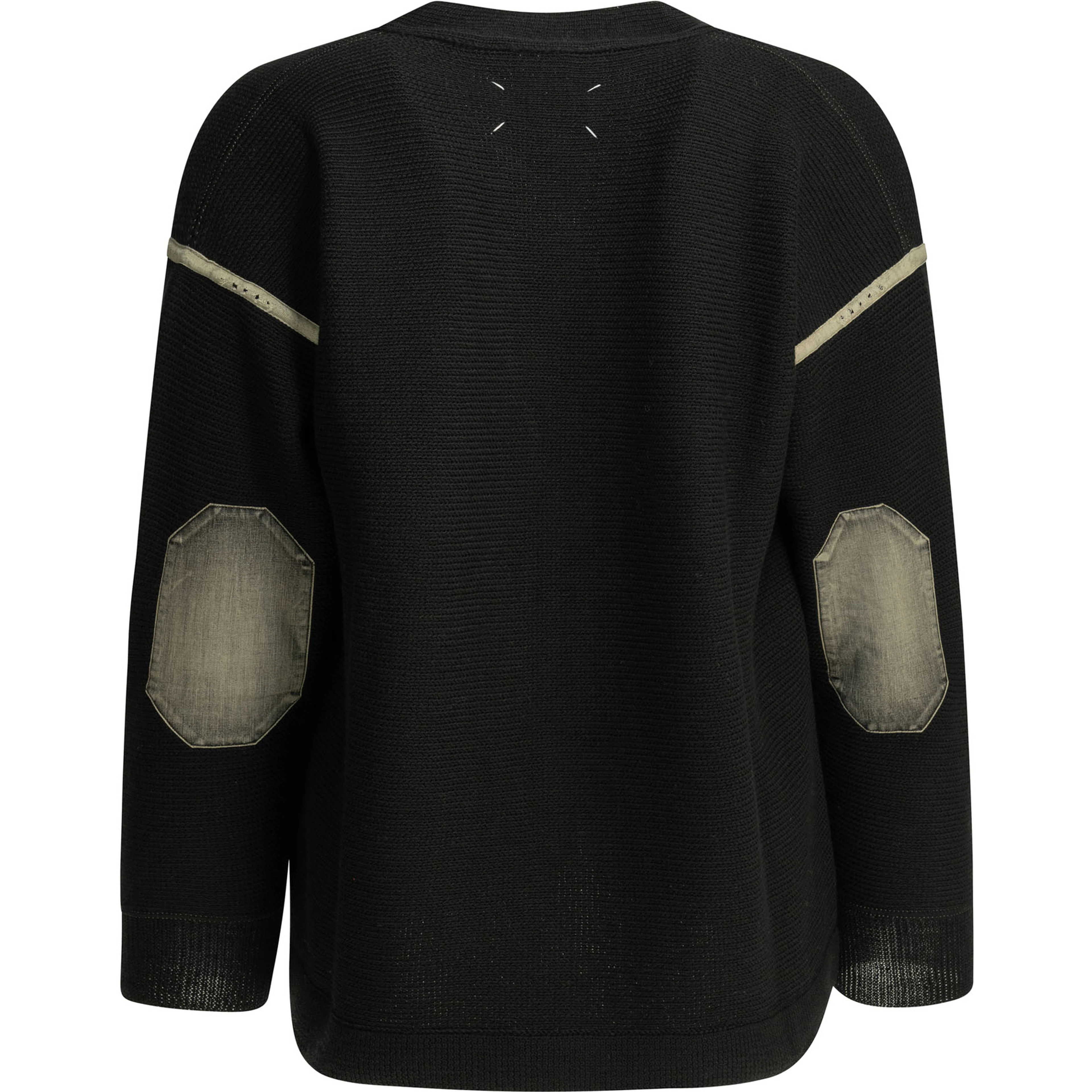 Wool cardigan with patches