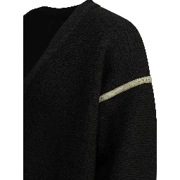 Wool cardigan with patches