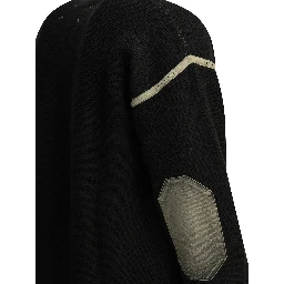 Wool cardigan with patches