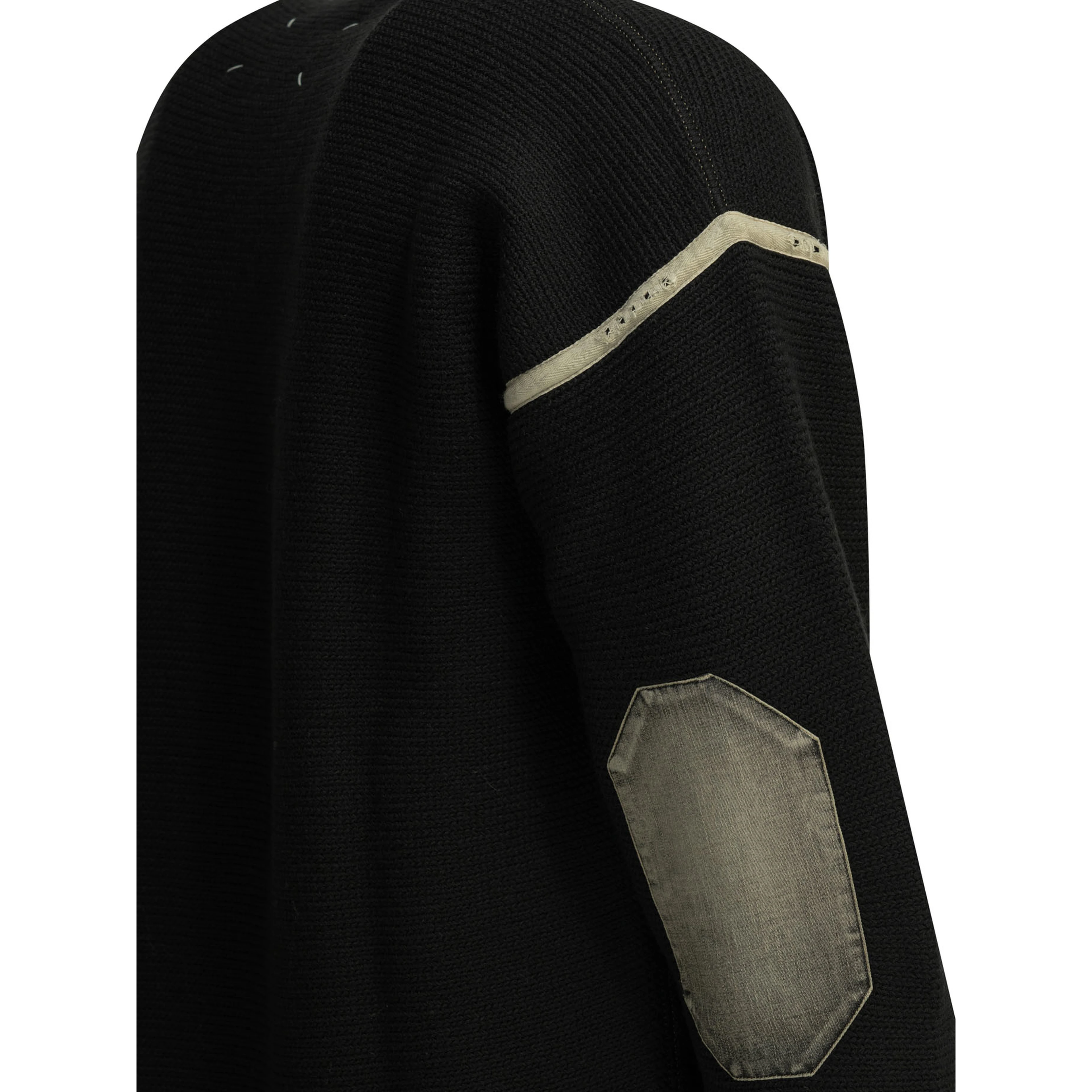 Wool cardigan with patches