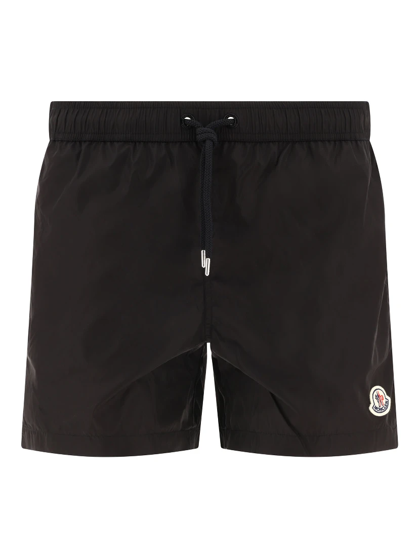 Swim shorts with logo patch