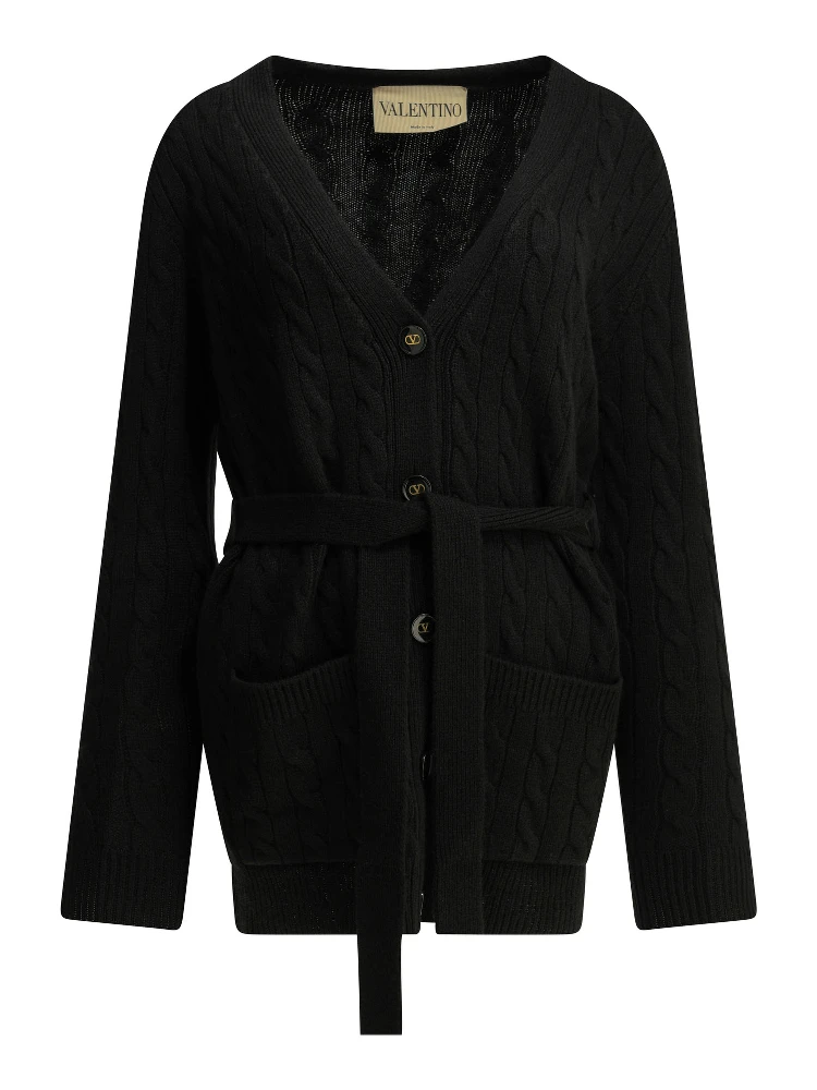 Cashmere cable-knit cardigan