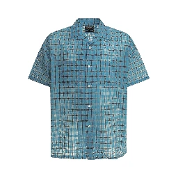 "Open Collar Nylon Airy Plaid" Casual Shirt
