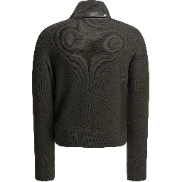 Nylon and wool short down jacket