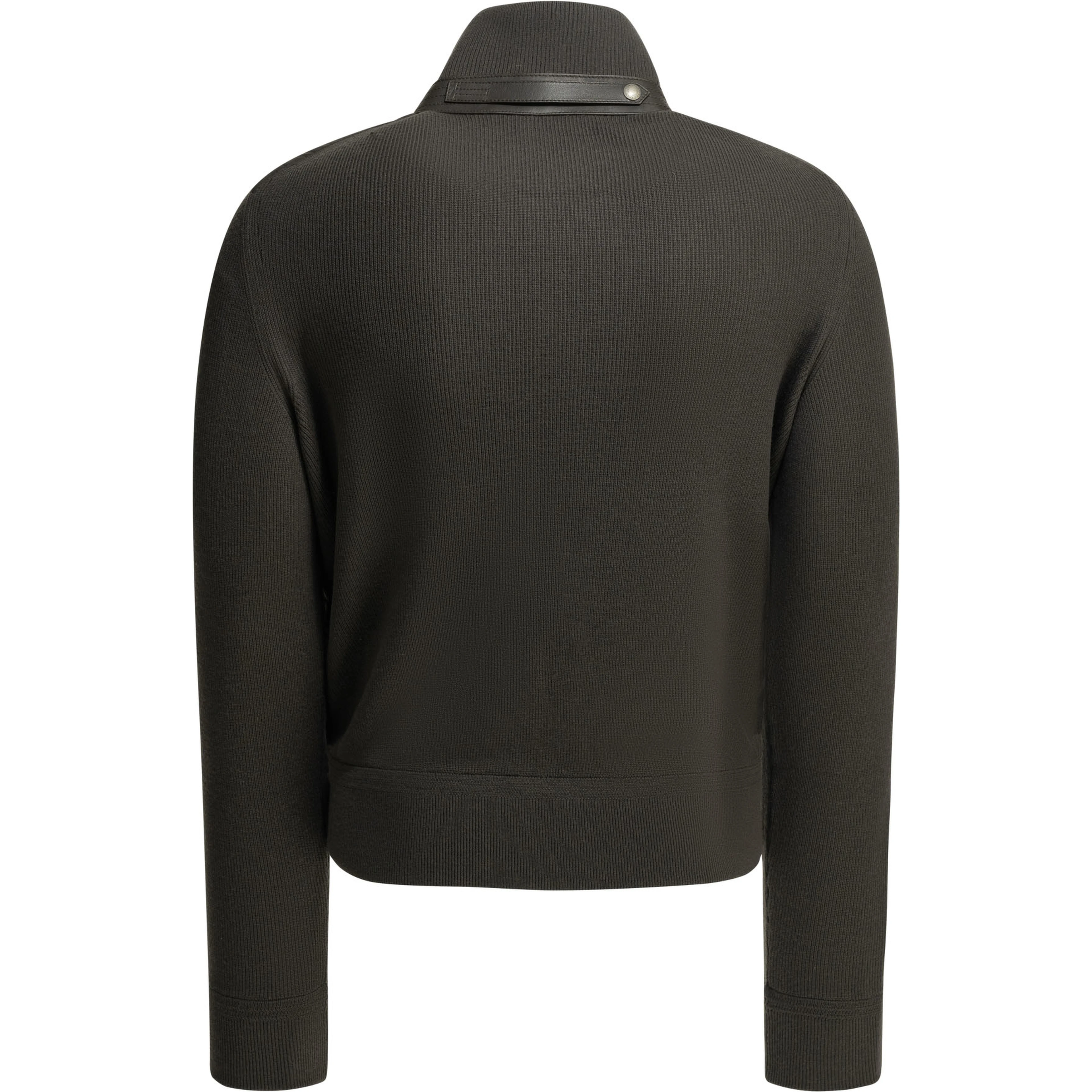 Nylon and wool short down jacket