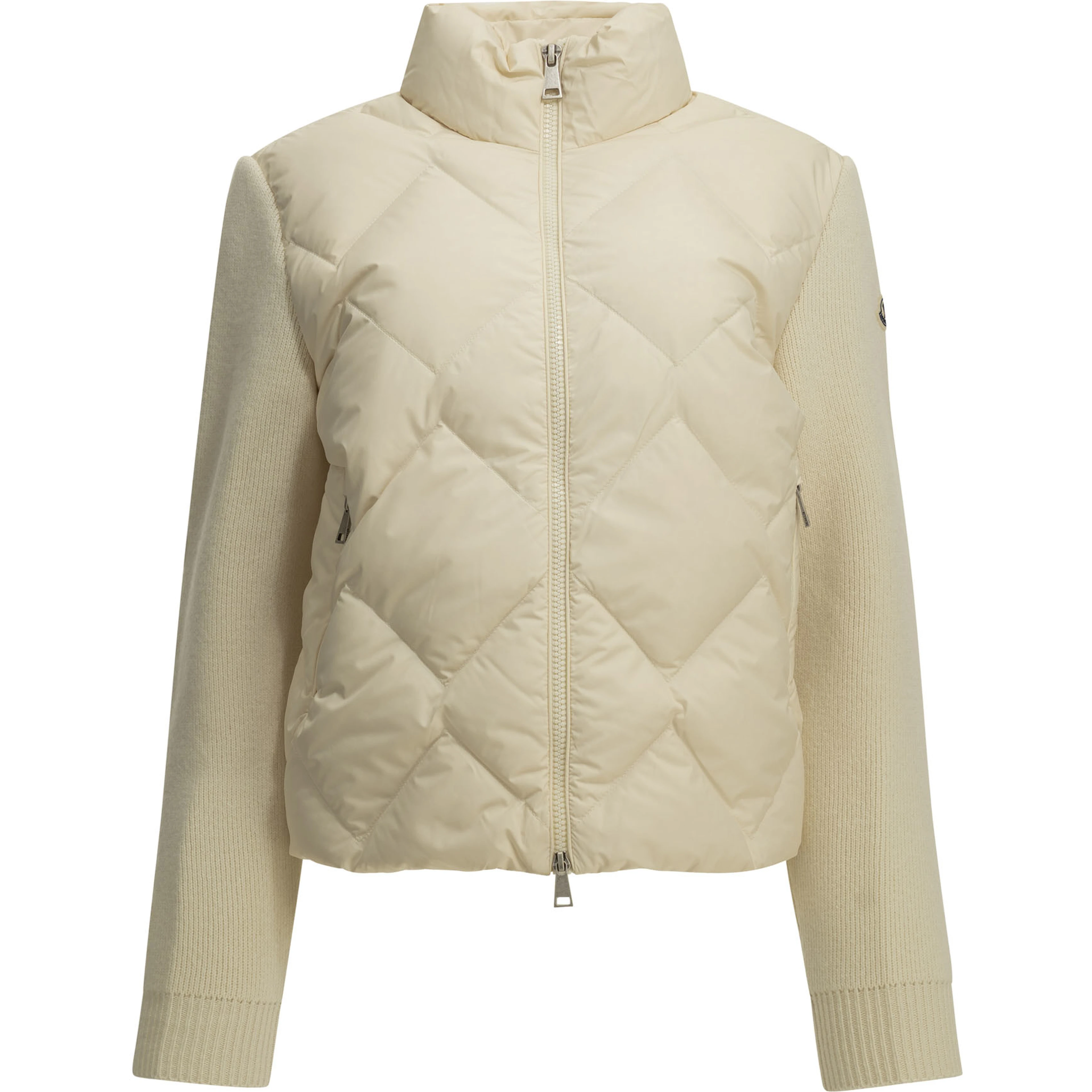 Padded wool cardigan