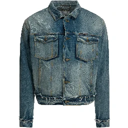 Worn denim efect jacket