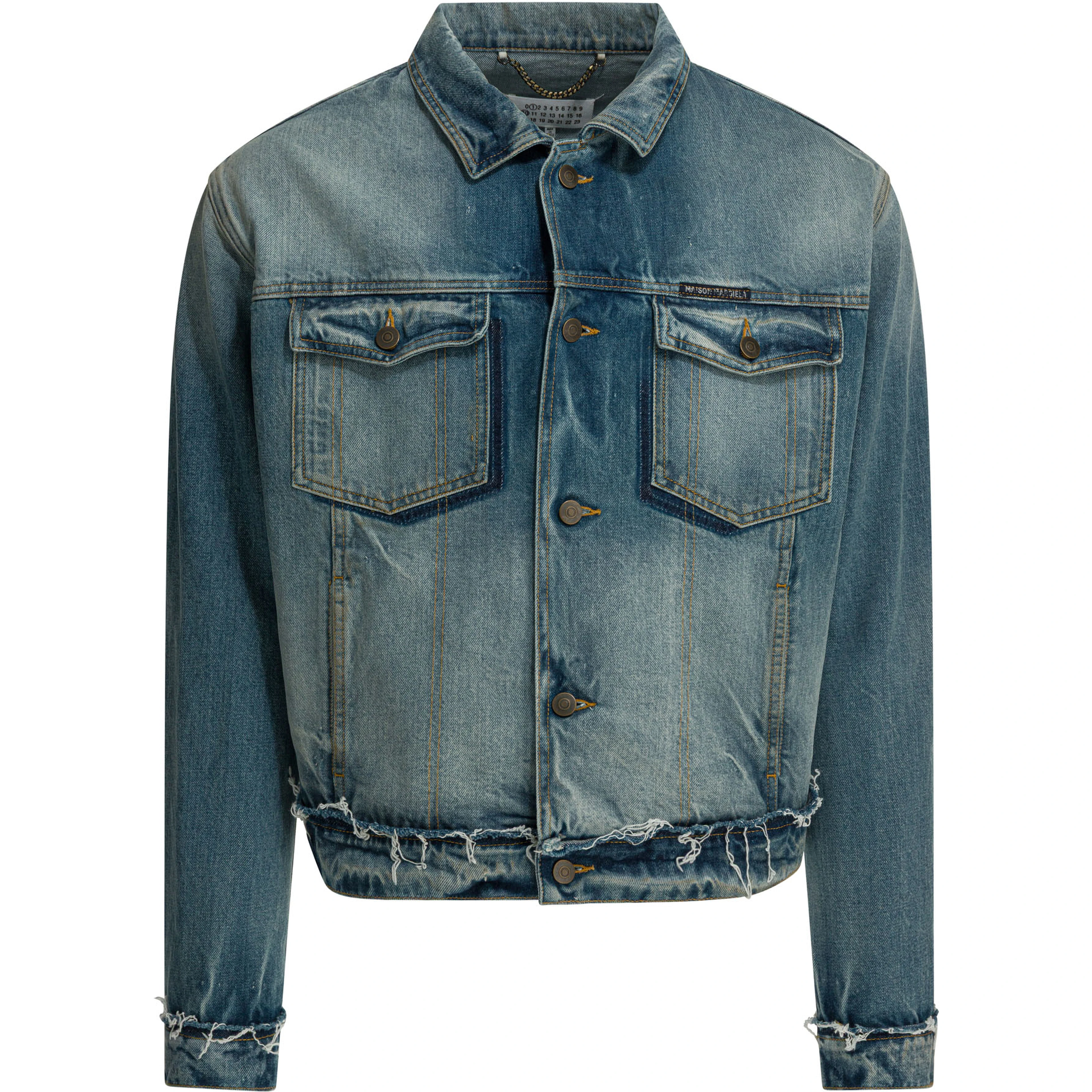 Worn denim efect jacket
