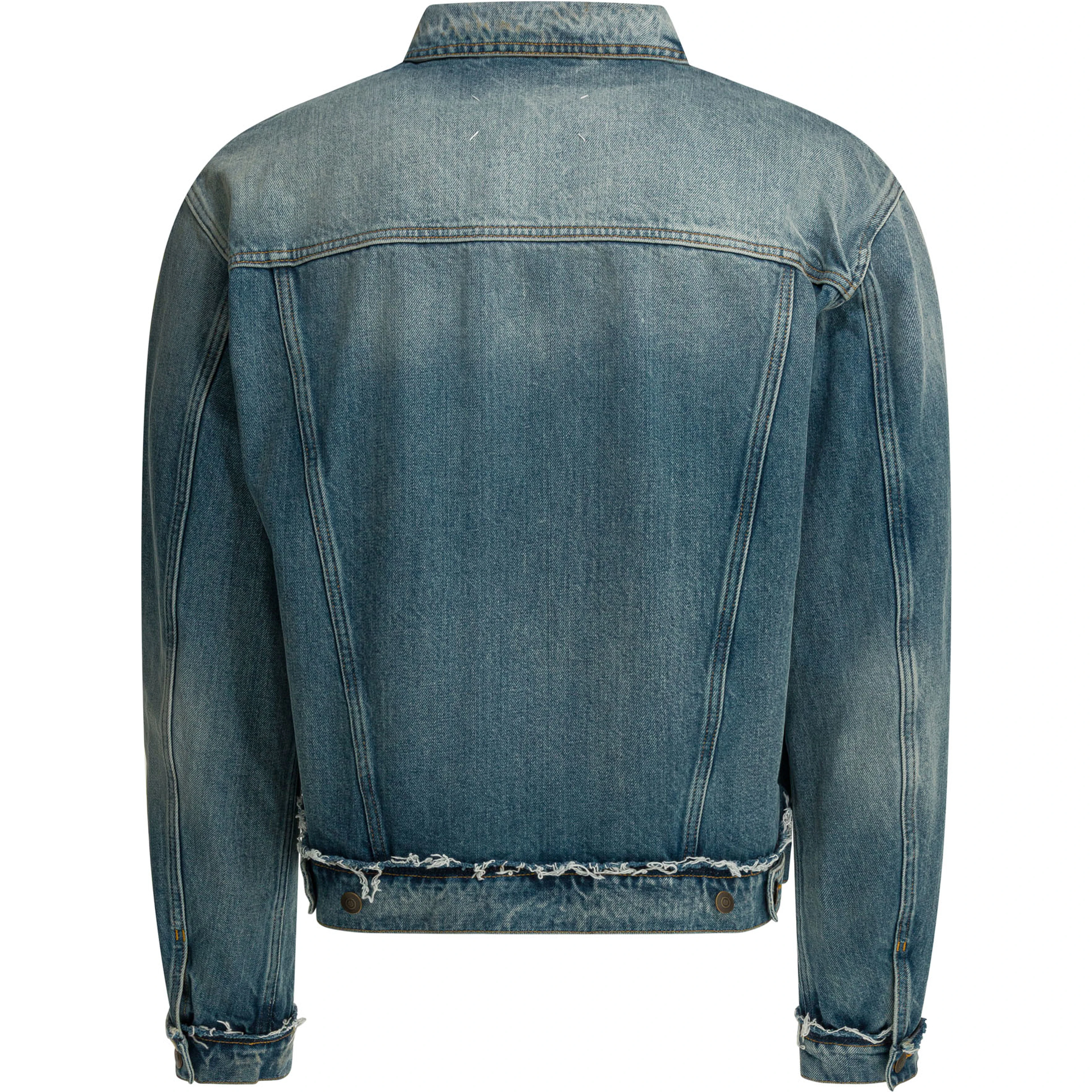 Worn denim efect jacket