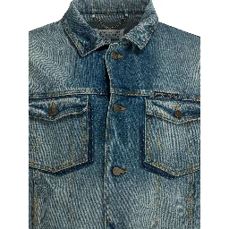 Worn denim efect jacket