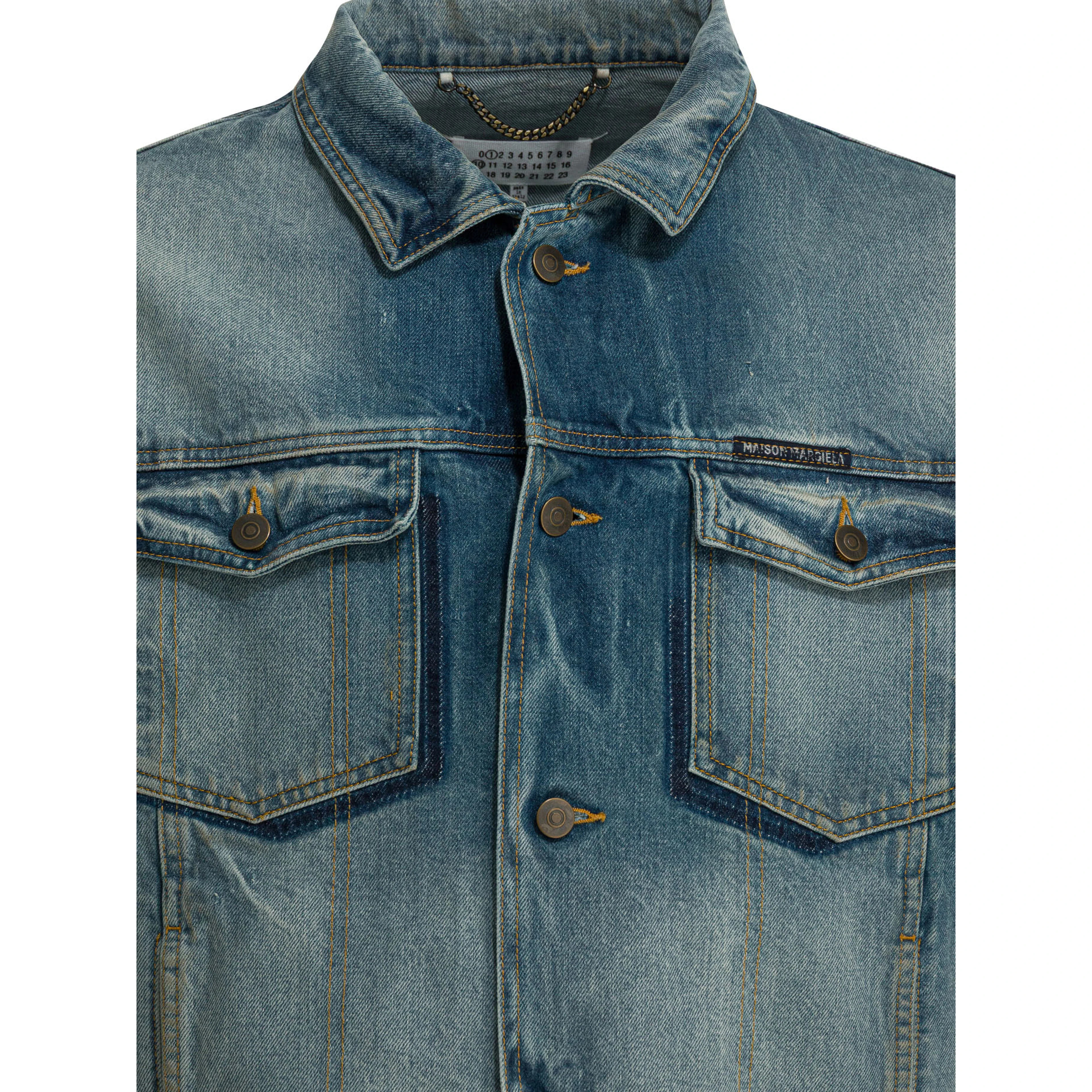 Worn denim efect jacket