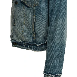 Worn denim efect jacket