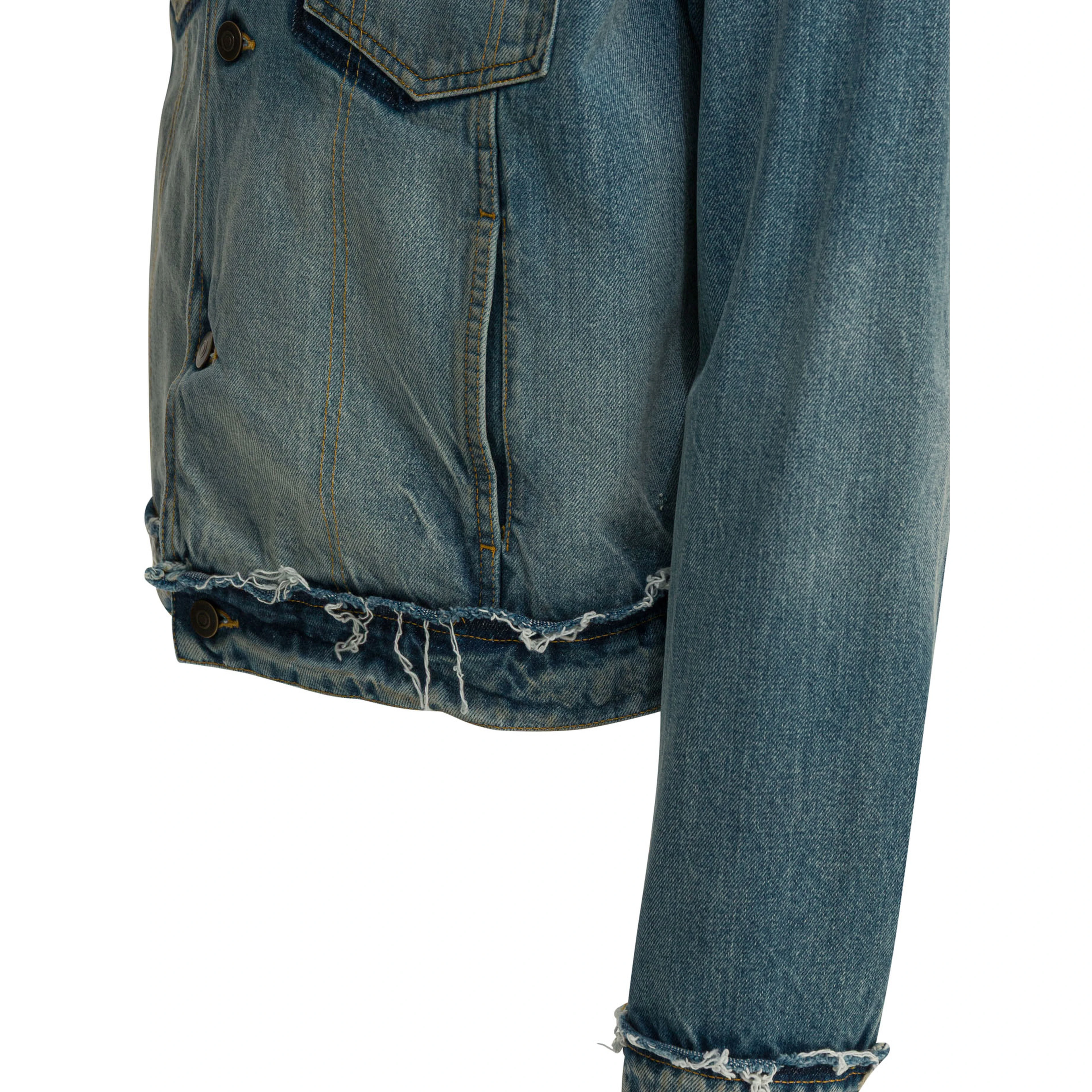 Worn denim efect jacket