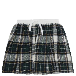 green Skirt with all-over stripe motif in cotton for girl