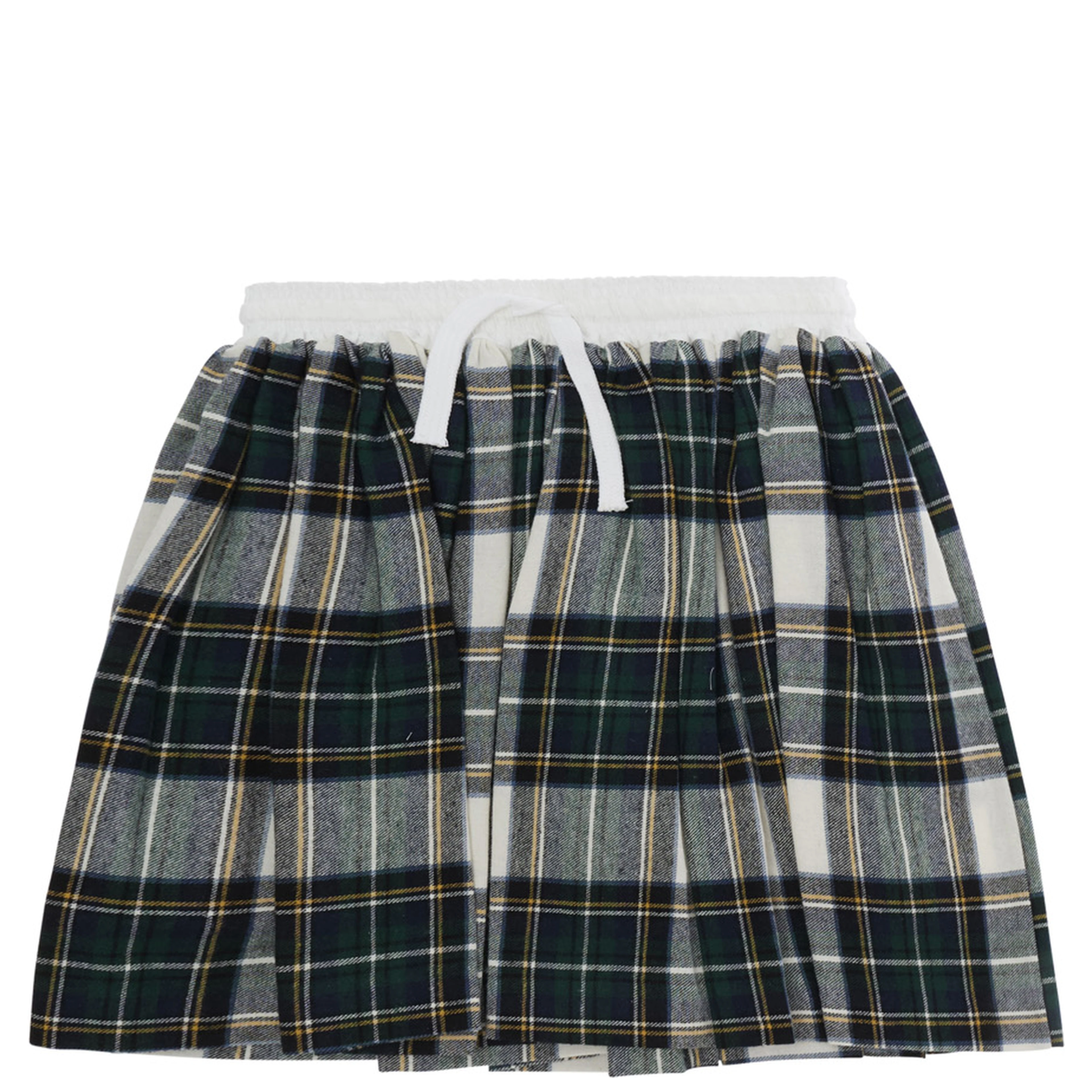 green Skirt with all-over stripe motif in cotton for girl