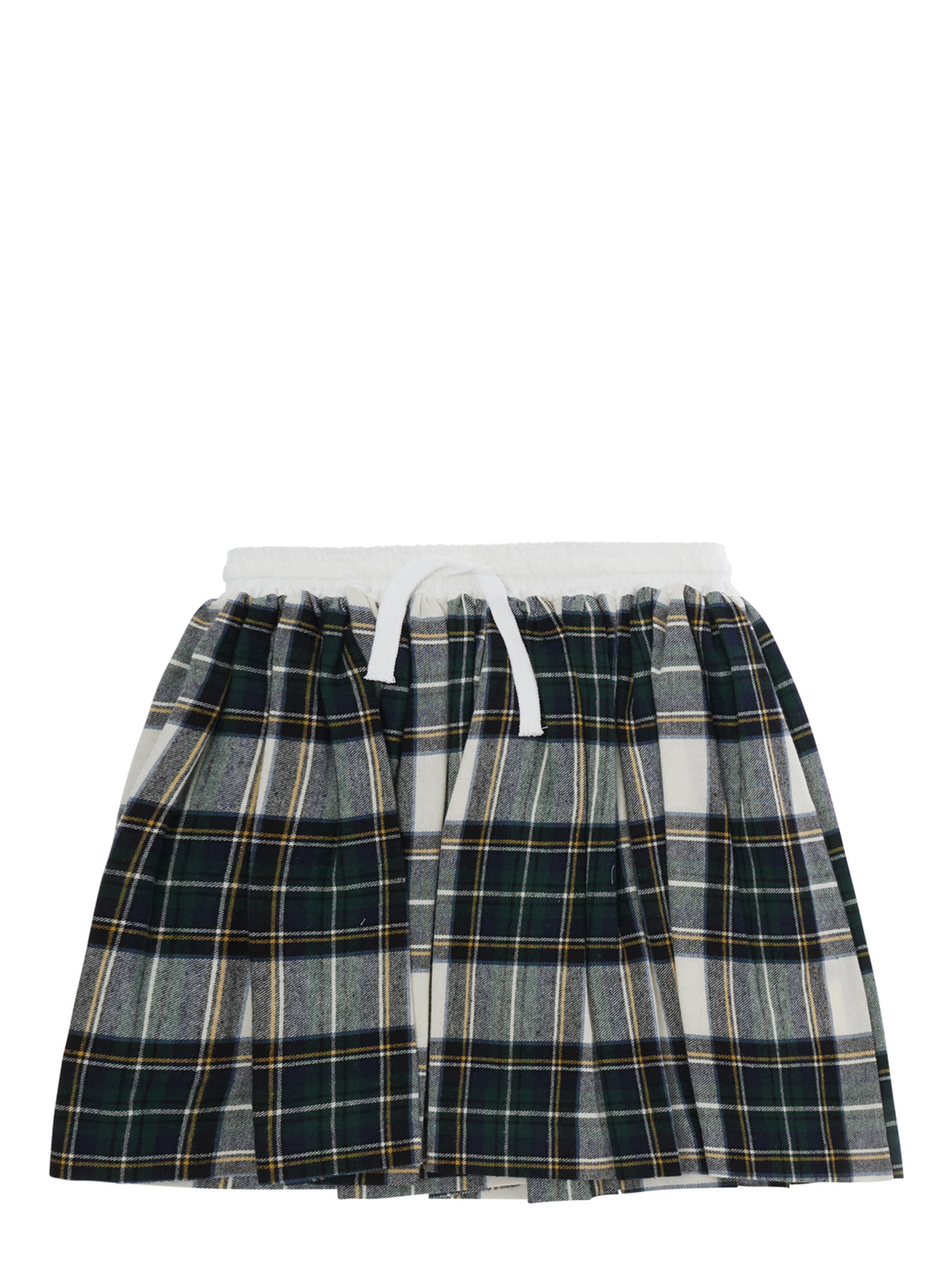green Skirt with all-over stripe motif in cotton for girl