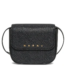 Punk Black Crossbody bag with Logo lettering on the front in Ecoleather Girl