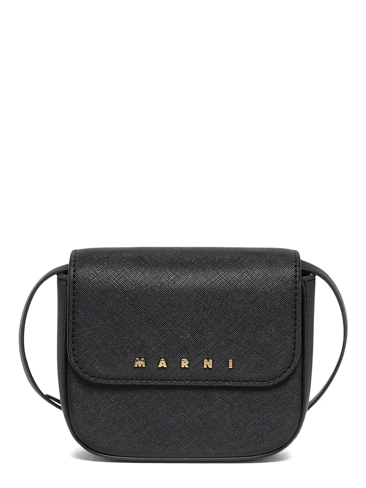 Punk Black Crossbody bag with Logo lettering on the front in Ecoleather Girl