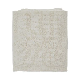 White Blanket with scalloped edge and all-over embroidery in blend viscose baby