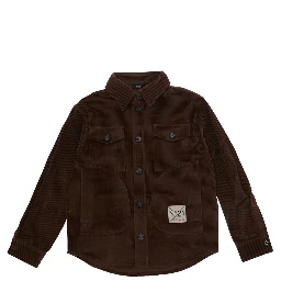 Brown Shirt with logo patch on the front in velvet Girl