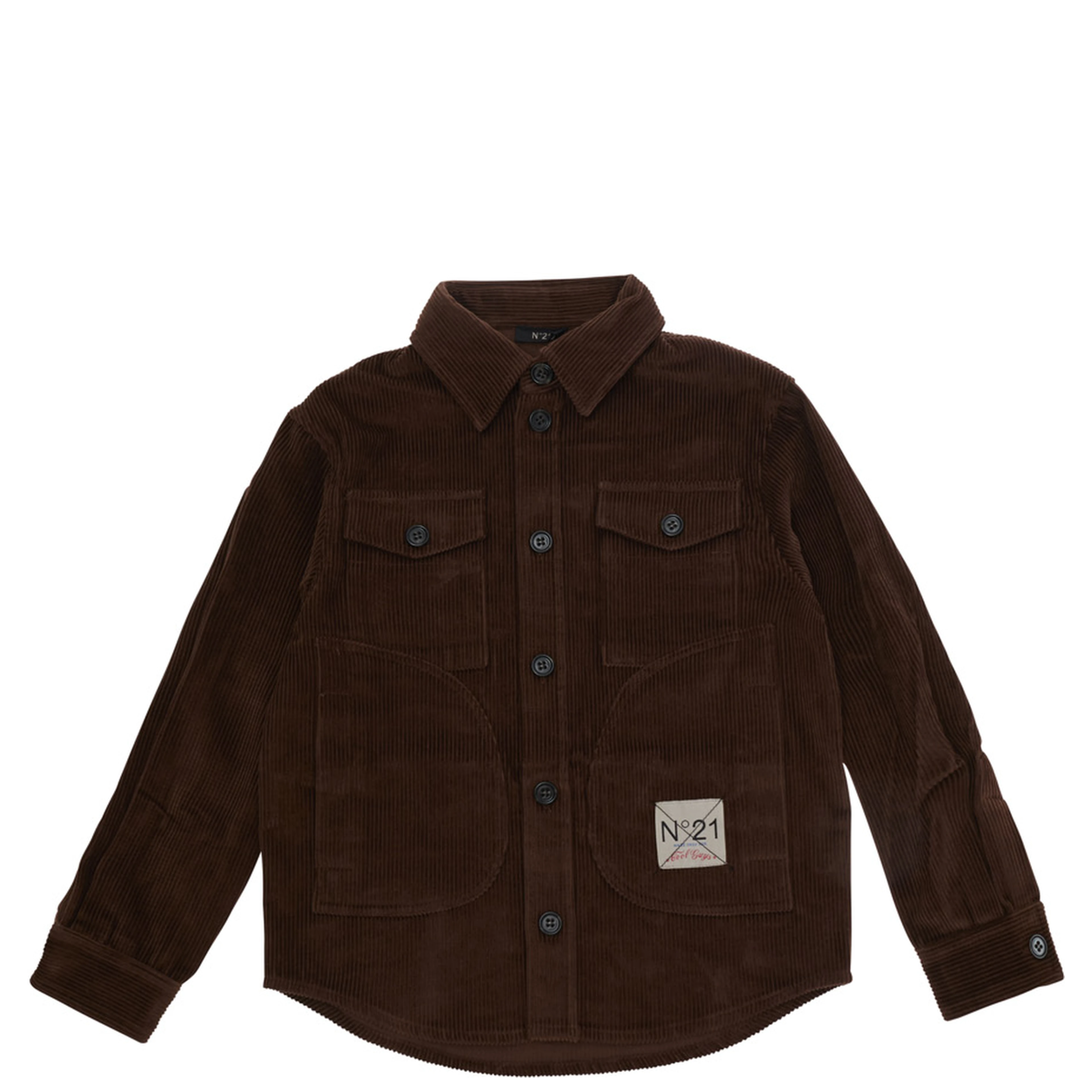 Brown Shirt with logo patch on the front in velvet Girl